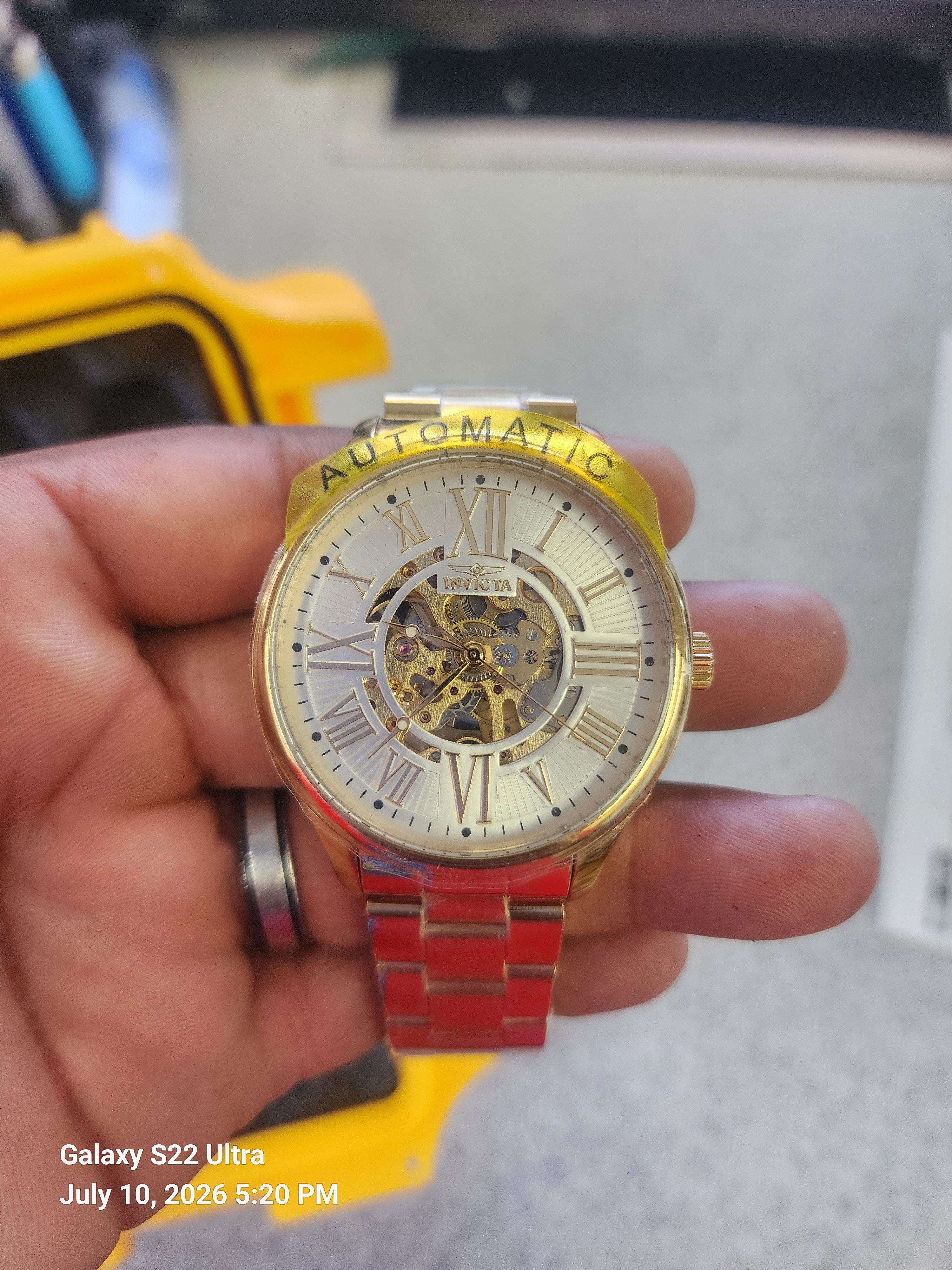 Invicta Men's Automatic Skeleton Dial Gold-Tone Watch 48mm
